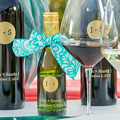 Circle Monogram Etched Favor / 6 btl set