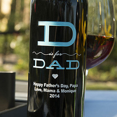 D is for Dad Etched Wine