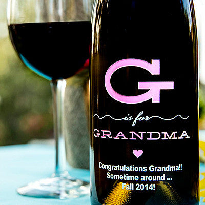 G is for Grandma Etched Wine