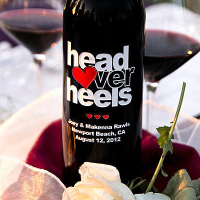 Head Over Heels Etched Wine