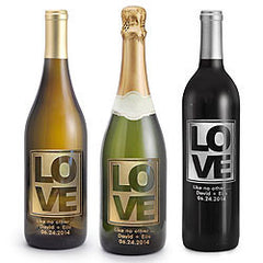 Love Etched Wine w/ Gift Box