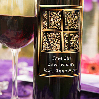 Love Letters Etched Wine