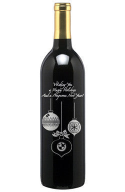 Beautiful Ornaments Etched Wine