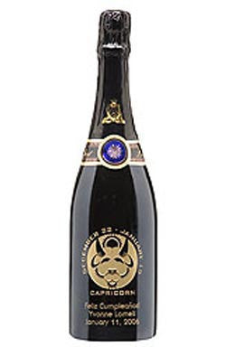 Capricorn Birthday Etched Wine