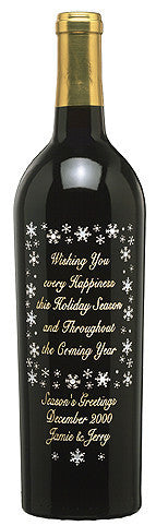 Winter Wishes Etched Wine