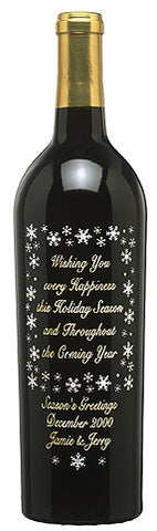 Winter Wishes Etched Wine