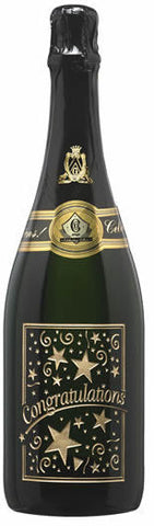 Festive Congratulations Etched Wine