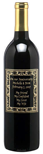 Beautiful Frame Etched Wine