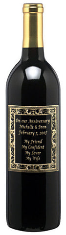 Beautiful Frame Etched Wine