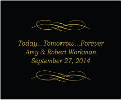Today Tomorrow Forever Etched Wine Favor Set