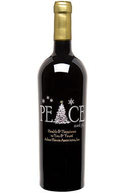 Peace & Joy  Etched Wine