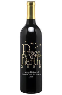 Peace on Earth Etched Wine