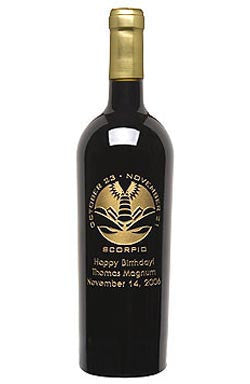 Scorpio Birthday Etched Wine